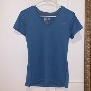 Nike DRI-FIT V neck T-shirt Blue Like New!